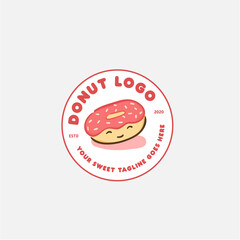 Donut Logo design template. Badges and design elements for restaurant. vector illustration.