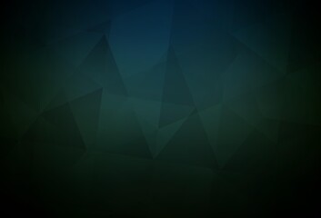 Fototapeta premium Dark Green vector polygonal background.