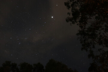 Fototapeta na wymiar stars in the sky near mount tibrogargan