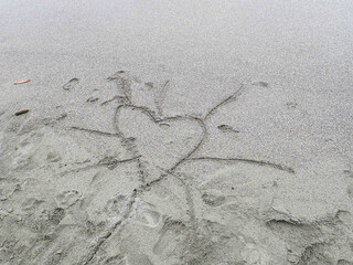 heart on the sand