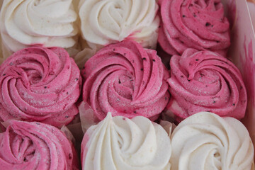 pink and white marshmallow