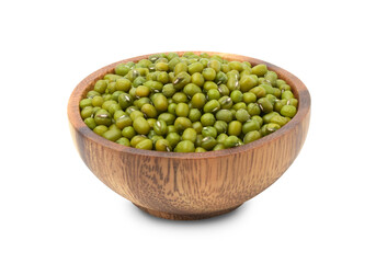 Close up,Mung bean seed (Green bean) isolated on white background.