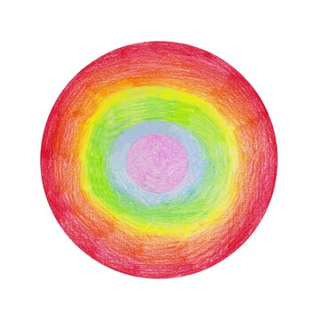 recommend clip art: Abstract colorful rainbow circle.Crayons colorful round circle ball rainbow drawing illustration.Pencil stroke texture background design.