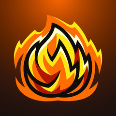 Fire ball mascot logo 