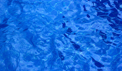 light background in the pool Blue water
