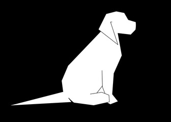 silhouette of a dog  black background animals 