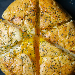 Korean Garlic Bread with Smoked Beef