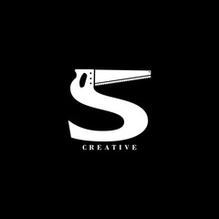 Saw concept S letter logo design.