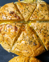 Korean Garlic Bread with Smoked Beef