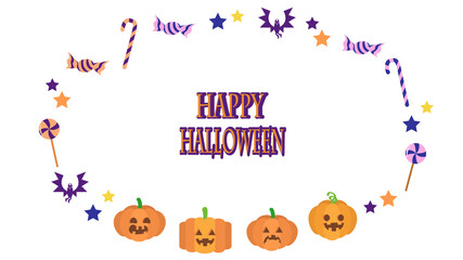 ハロウィンのカボチャの飾りフレーム