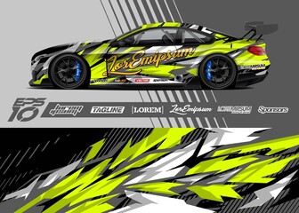 Car wrap design. Abstract stripe racing background designs for wrap cargo van, race car, pickup truck, adventure vehicle. Eps 10