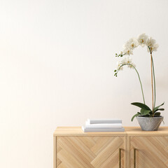 minimal interior style. Wall mockup. Wall art. 3d rendering, 3d illustration