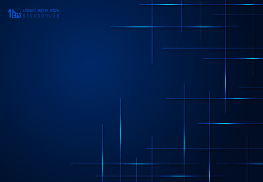 Abstract Gradient Blue Tech Design Of Line Pattern Electronic Artwork Background. Illustration Vector Eps10