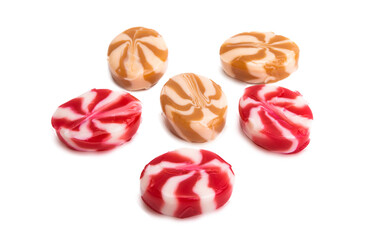 milk lollipops isolated