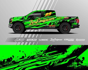Truck wrap decal graphic design. Abstract stripe racing and sport background. Eps 10