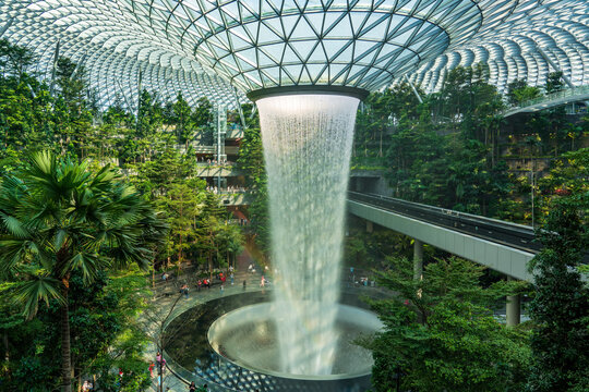 Singapore - September 2019: Jewel Is A Complex At Changi Airport In Singapore.