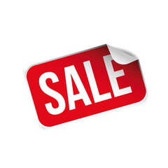 Red Sale label isolated on white