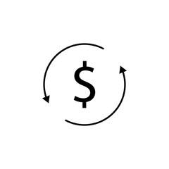 circle, arrow, dollar icon. Element of finance illustration. Signs and symbols icon can be used for web, logo, mobile app, UI, UX