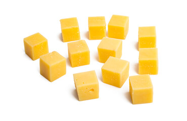cheese cubes isolated