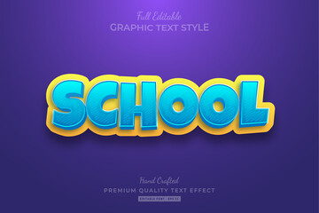 School Cartoon Editable Text Style Effect Premium