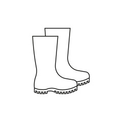 Rubber boots icon. Vector. Line style.