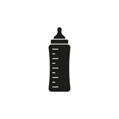 Baby bottle icon. Feeding bottle. Vector. Flat design.