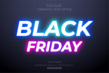 Neon Black Friday Editable Text Style Effect Premium