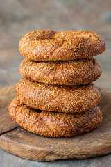 Turkish pastry product  - simit, traditional cuisine
