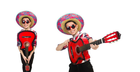 Funny mexican with sombrero in concept