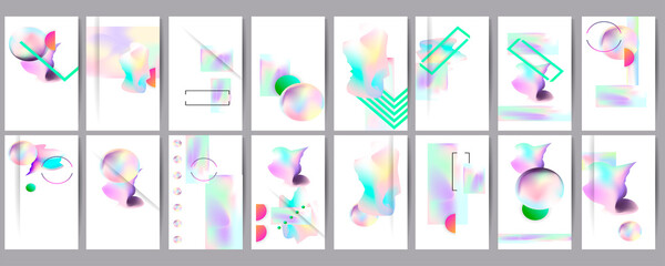 Elegant natural pastel muted pale calm tones card templates set. Collection of romantic invitations with gold abstraction background line color