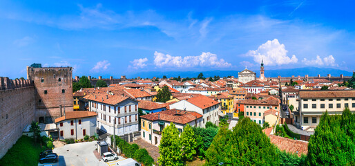 Best places and landmarks of northern Italy - medieval Cittadella fortified walled town in Veneto...