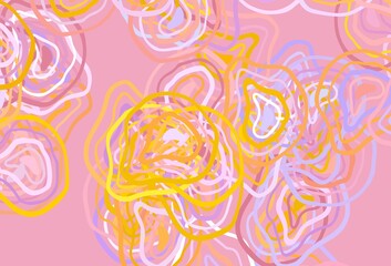 Light Pink, Yellow vector backdrop with wry lines.