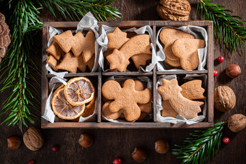 Delicious gingerbread cookies for Christmas as a small snack
