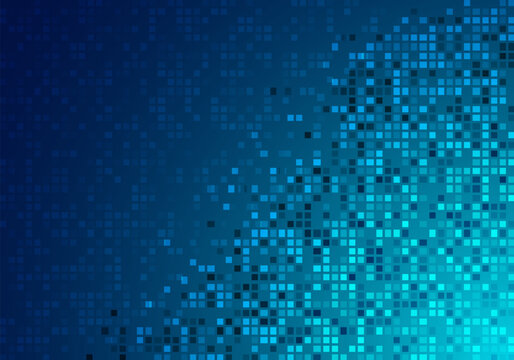Abstract technology digital futuristic concept blue glowing pixel background and texture.