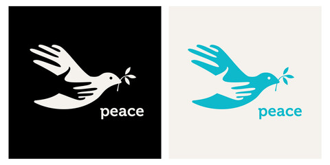 Dove peace pigeon bird abstract logo