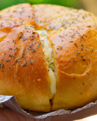 Korean Garlic Bread with Smoked Beef