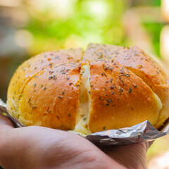 Korean Garlic Bread with Smoked Beef
