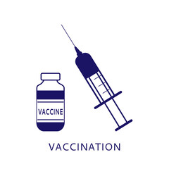 Injection line icon on white background. Medicine (vaccine), syringe, needle, children and adults vaccination concept. Can be used for medicine, vaccination, immunization. vector illustration