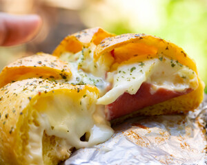 Korean Garlic Bread with Smoked Beef