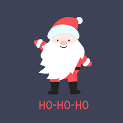 Cute Santa Claus. Vector flat illustration
