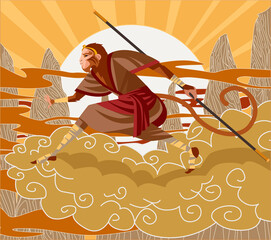 Sun Wukong the monkey king chinese mythology warrior tale © matiasdelcarmine