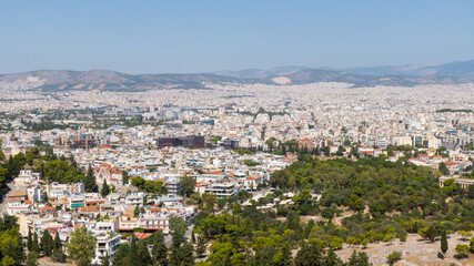 Fototapeta na wymiar Aerial view of Parthenon and Acropolis of Athens, Greece 