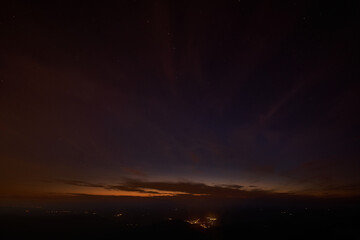 Starry sky from the top of Mount Grappa in Italy while looking for Neowise comet