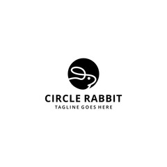 Creative modern rabbit circle animal logo template. Vector illustration