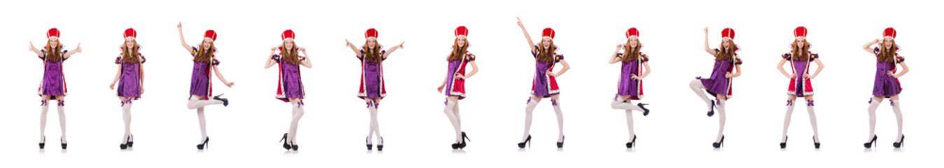 Woman queen isolated on the white background