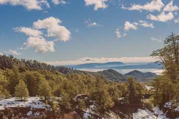 snow covered mountains