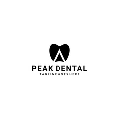 Illustration Health Logo dental design vector template with peak compass business Logotype