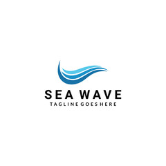 Creative illustration luxury abstract water wave sea Logo icon Template