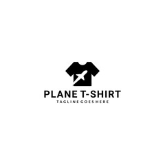 Creative modern t-shirt logo design Vector with airplane sign illustration template