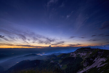 Starry sky from the top of Mount Grappa in Italy while looking for Neowise comet